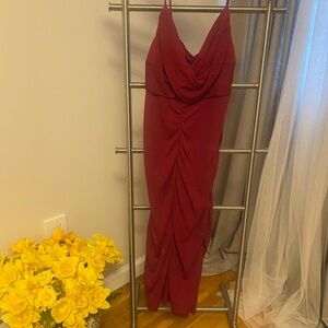 Nicole Miller cranberry cocktail dress with straps